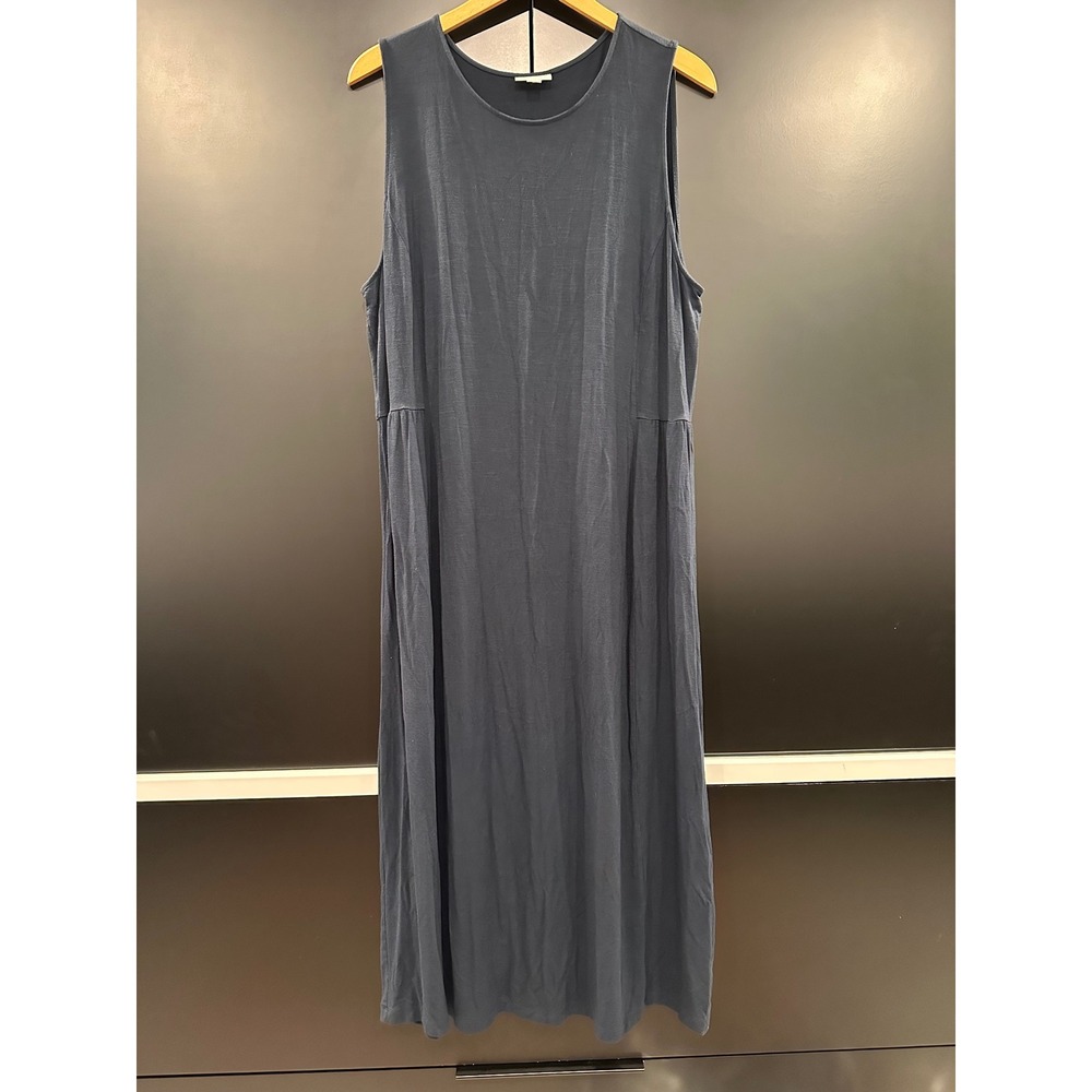 J. Jill Navy Blue Sleeveless Empire Waist Maxi Dress XL Petite KDR088302